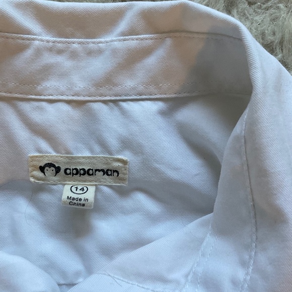 APPAMAN PREMIUM WHITE STANDARD BUTTON DOWN SHORT SZ: 14 - Picture 7 of 9